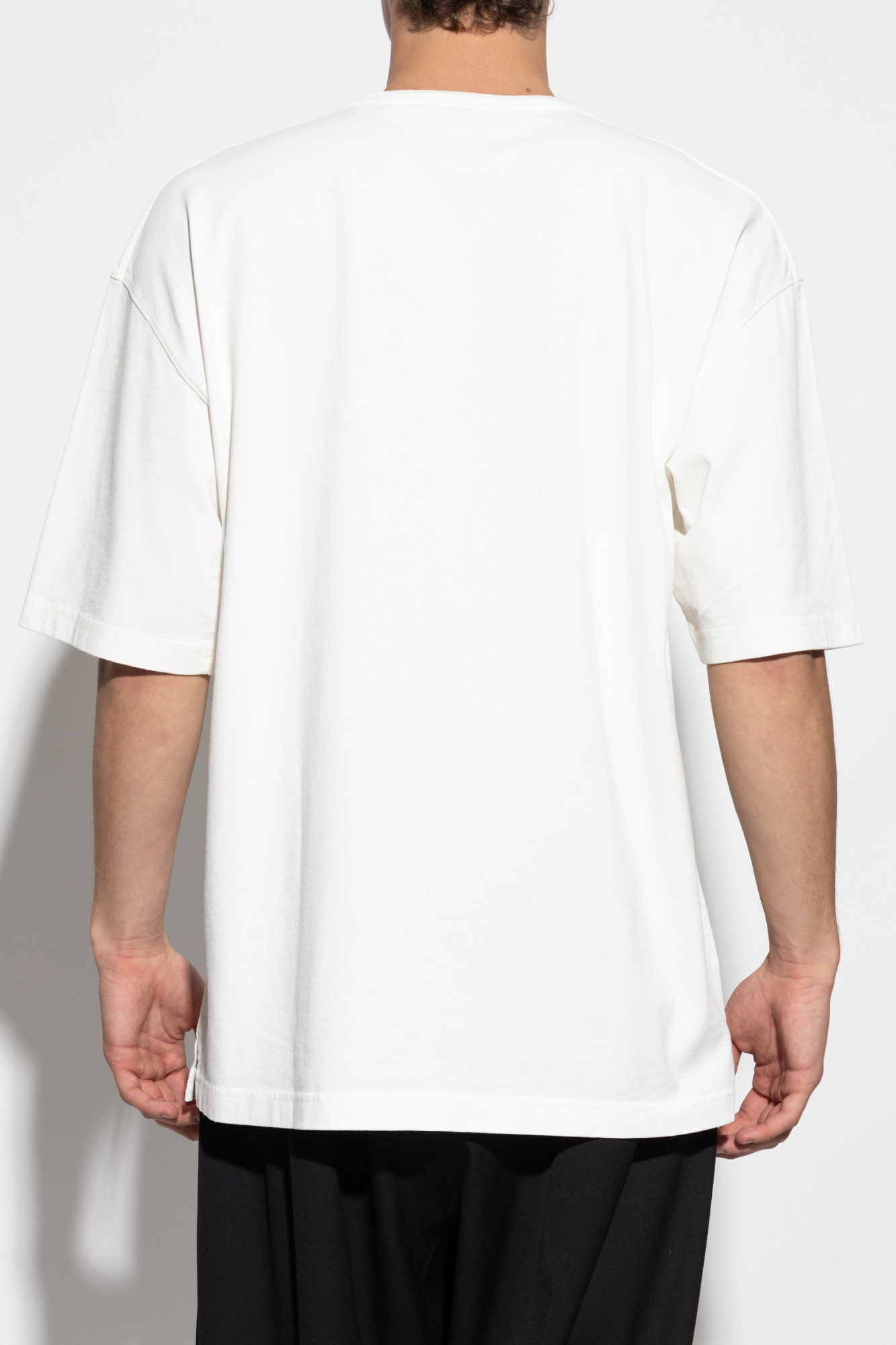 トップス LEMAIRE JERSEY RIB T-SHIRT IVORY/M Lemaire Off White Rib T-Shirt - Light Cream | Garmentory